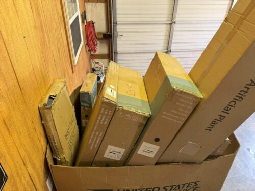 A box of boxes in the garage