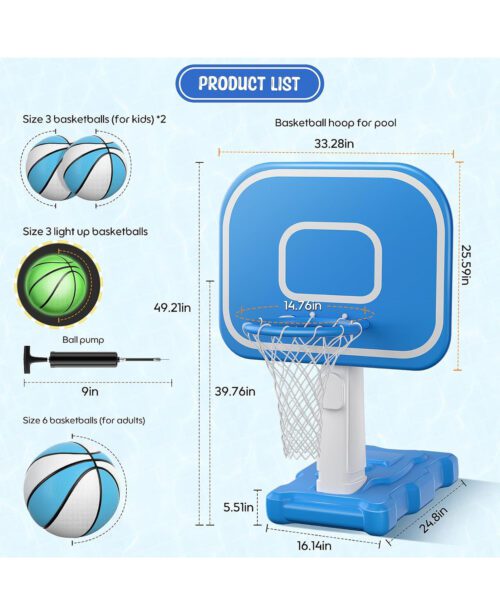 Pool Basketball Hoop - includes balls and pump - Image 3